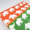Fotoalbum, groß, grün, orange, weiße Elefanten, 30 x 30 cm Bild 5