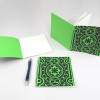 Notizheft, hell-grün, Linoldruck, schwarz, 15 x 15 cm, Recyclingpapier Bild 2