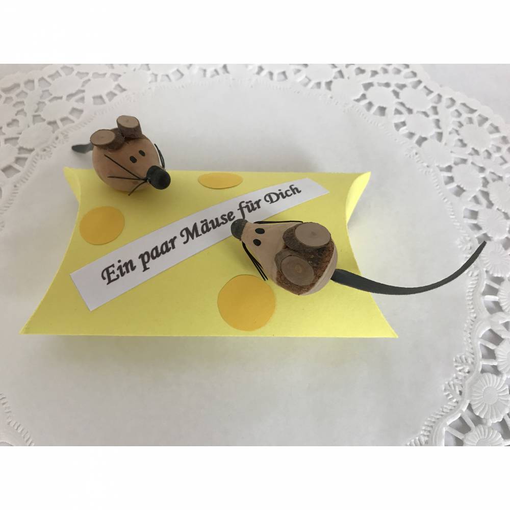 Für Geldgeschenk Geldgeschenkverpackung Mäuse mit Käse 13 cm Geburtstagsgeschenk 