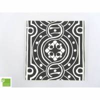 Notizheft, creme-weiß, Linoldruck schwarz, 15 x 15 cm, Recyclingpapier Bild 1