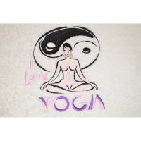 Yoga Tuch Frottee mit Namen und 3 Motiven bestickt Bild 1