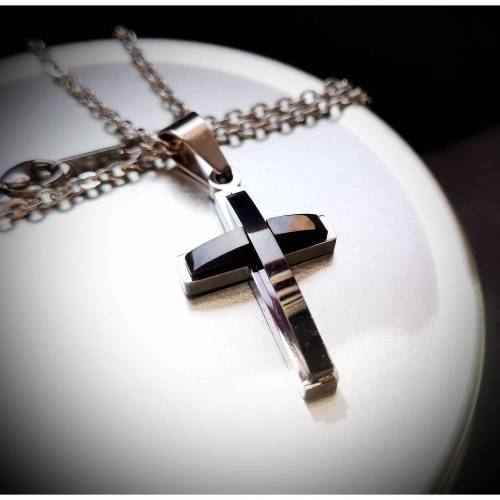 Kette ,Edelstahl, Kreuz, Kruzifix, Unisex, Edelstahlkette