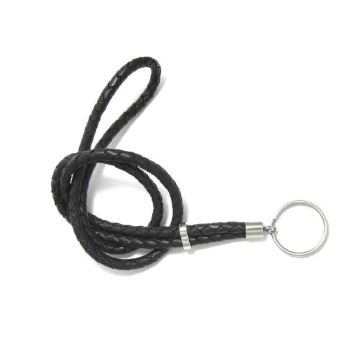 Schlüsselband aus Leder - schwarz