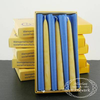 Tafelkerzen dünn ● 100% Bienenwachs ● handgezogen ● 19 x 1,8 cm