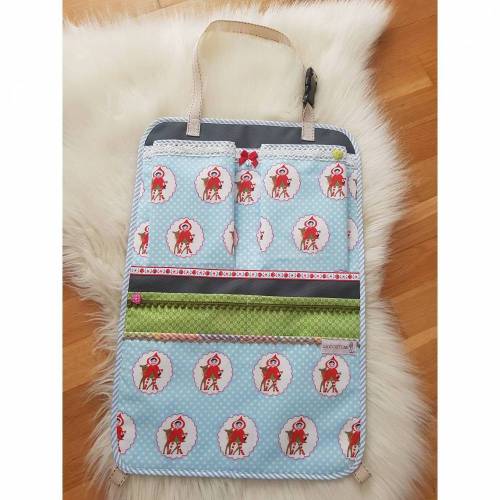 Autoutensilo Organizer Aufbewahrung mit praktischen Fächern Mädchen Baby Kinder  aus Baumwolle / Wachstuch / Canvas Rotkäppchen