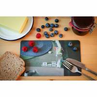 Schallplattenspieler Frühstücksbrettchen Fotografie Brettchen aus Melamin, spülmaschinenfest, Schneidebrett 14 x 23 cm Bild 1