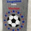 Zeugnismappe Fußball mit Name und Sterne aus Filz, Zeugnishülle Junge, Dokumentmappe mit Wunschtext DIN A4 Bild 8