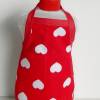 Spülischürze rot mit Herzen, Schürze für Spülmittelflasche, Spüliflasche-Schürze, Spülmitteflaschen-Schürze, Spülischürze Herzen Bild 3