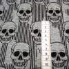 French Terry Sweat Skulls schwarze Totenköpfe auf graumeliert 1,50m Breite Helloween Jungs Männer Stoffe Bild 2