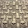 French Terry Sweat Skulls schwarze Totenköpfe auf graumeliert 1,50m Breite Helloween Jungs Männer Stoffe Bild 4