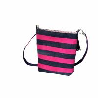Umhängetasche "Romy"   eine modische Handtasche im Upcycling aus pink und Jeans Bild 3