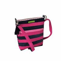 Umhängetasche "Romy"   eine modische Handtasche im Upcycling aus pink und Jeans Bild 5