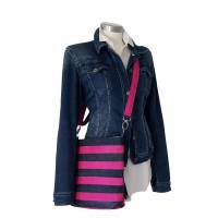 Umhängetasche "Romy"   eine modische Handtasche im Upcycling aus pink und Jeans Bild 7
