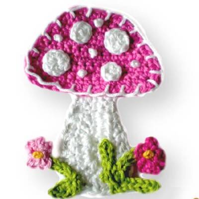 Fliegenpilz Pilz Häkelapplikation Applikation Aufnäher