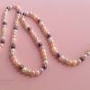 Perlenkette in Pastellfarben, extra lang: 47 cm, Zuchtperlencollier, Home Office, Geschenk für Frauen, H Bild 6