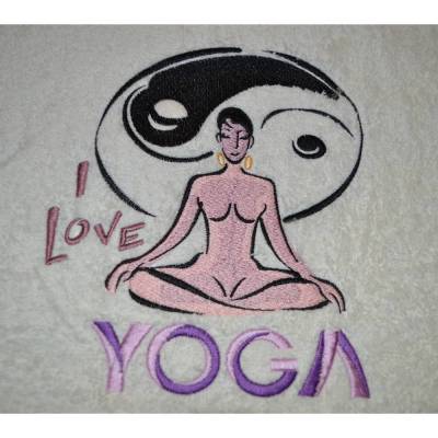 Großes Handtuch mit  Yoga Yogamotive und Namen
