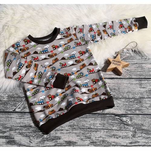 Pullover in Größe 86/92 mit Baufahrzeugen, Langarmshirt, Oberteil