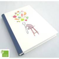 Kochbuch mit Illustrationen, hell-blau, DIN A5, 300 Seiten, Rezeptbuch, Elefant Bild 1