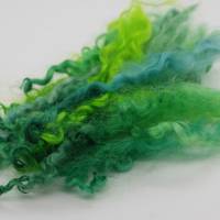 20 Gramm gefärbte Wensleydale Locken "Variation in Grün", Puppenhaar, Spinnen, Weben, Filzen und Basteln Bild 4
