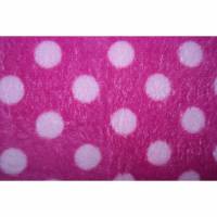 11,00 Euro/m Fleece Punkte pink- rosa Bild 1