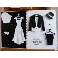 Edle Hochzeitskarte in schwarz/weiß//Glückwunschkarte/Wedding/Hochzeit Bild 1