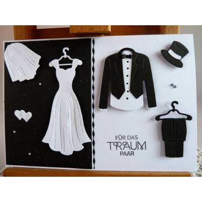 Edle Hochzeitskarte in schwarz/weiß//Glückwunschkarte/Wedding/Hochzeit