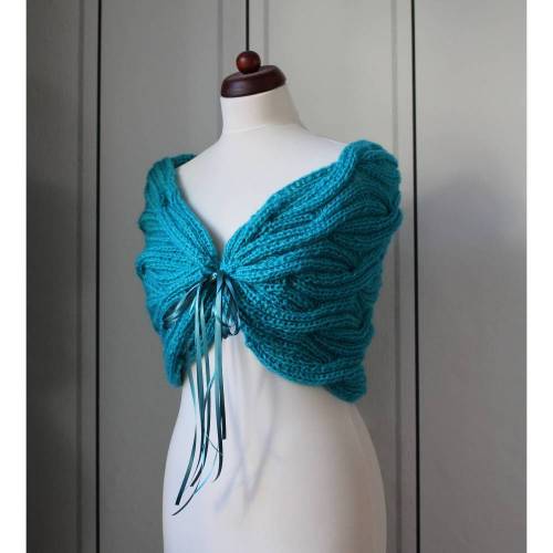 Hochzeitsschal Capelet " PETROL" Braut Stola, WEDDING,Wedding Dress!