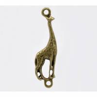 5 Giraffen VerbinderVerbinder, Mittelstück, Vintage-Stil, bronze, charm, charms, Giraffe,   12678 Bild 1