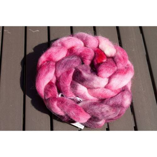 Handgefärbter Kammzug Falklandwolle mit Nylon 80g