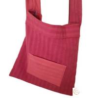 kleine Indianertasche, rote Stofftasche mit Außentasche, upcycling, Bild 2