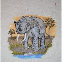 Handtuch mit einem Elefantenmotiv bestickt Bild 1