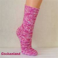 handgestrickte Socken, Strümpfe Gr. 38/39, Damensocken in rosa - pink, Einzelpaar Bild 1