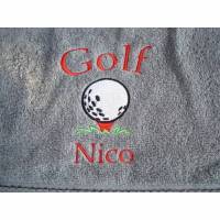 Golftuch / Schlägertuch mit Namen und Motiv Bild 1