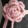 "Fluffyrose" Rosengürtel / Taillenband aus Mohairmischung, rosa / gold Bild 2