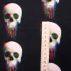 French Terry Sweat Skulls weißer Totenköpfe Schädel mit Farbverlauf auf schwarz Bild 2