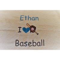 Handtuch Motiv Baseball Motiv und Namen bestickt Bild 1