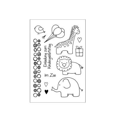 Stempelset Kindergeburtstag Zoo