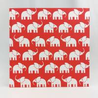 Fotoalbum, groß, hell-rot, Elefanten, 30 x 30 cm Bild 2