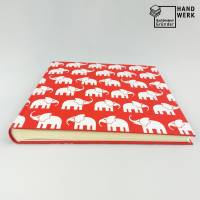 Fotoalbum, groß, hell-rot, Elefanten, 30 x 30 cm Bild 4