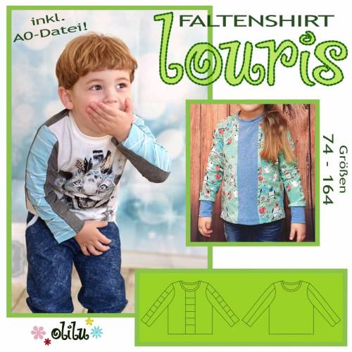 Faltenshirt LOURIS - Langarmshirt - 74-164 - olilu Schnittmuster - Nähanleitung