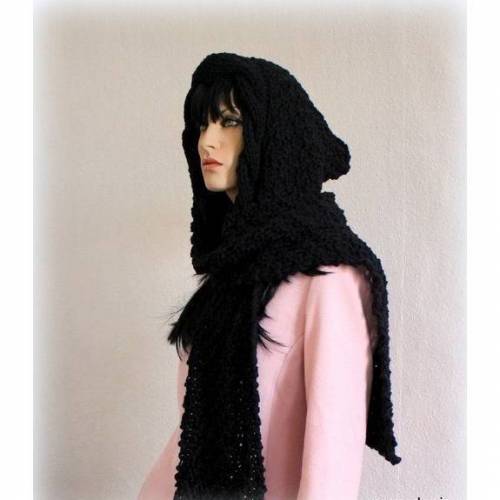 Kapuzenschal  Hoodie  in Black!