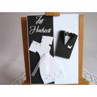 Glückwunschkarte/Hochzeitskarte/zur Hochzeit in schwarz/weiß Bild 1