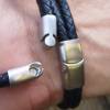 geflochtenes Armband, Leder und Edelstahl, unisex Bild 5