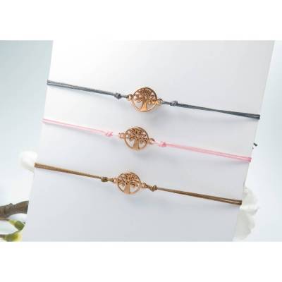 Armband Baum des Lebens rosegoldfarben Freundschaftsarmband Farbwahl 25 Farben