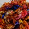 20 Gramm gefärbte Locken vom Cotswold Lamm "Blumenstrauß, zum Spinnen, Filzen und Basteln Bild 6
