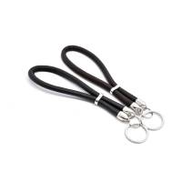 Schlüsselband  Leder - Nappaleder - Edelstahl - schwarz oder braun Bild 1