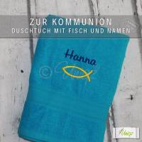 Duschtuch mit Namen, Geschenkidee - Kommunion - Konfirmation - Firmung Bild 1