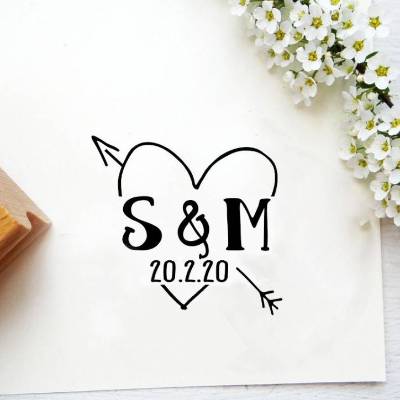 Hochzeitsstempel Stempel Hochzeitseinladung personalisiert mit Name und Datum