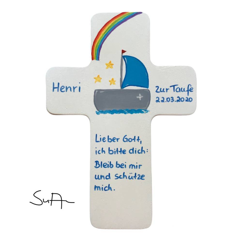 Kinderkreuz Geschenk Taufe Geburtstag Kommunion Holz Kreuz 20 cm Sonderpreis 