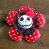Skull  Blume Stoff polka dots Totenkopf ,Haarspange , Punkte, Bild 2